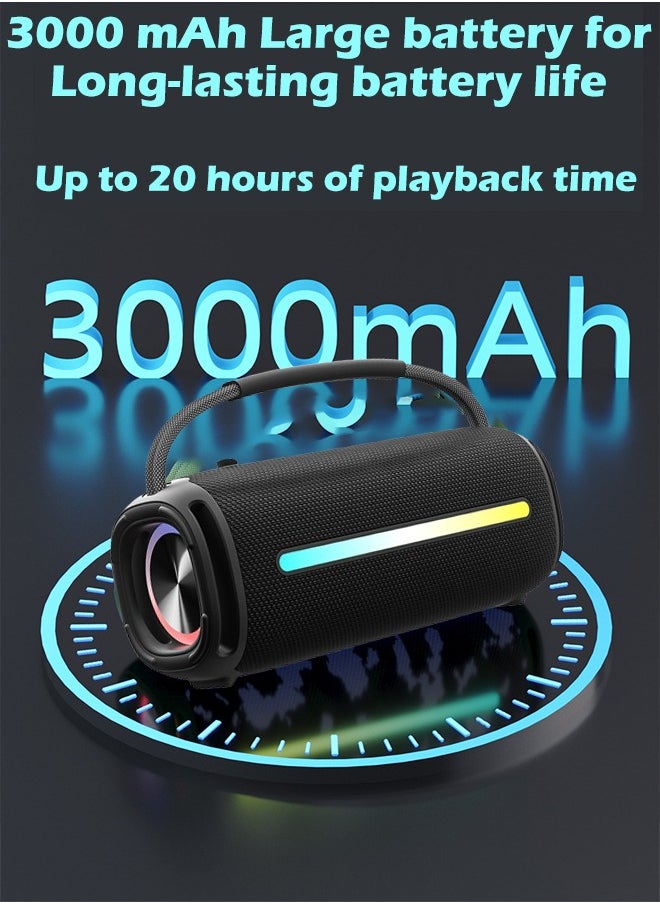 ZCM-HAPPY Portable Wireless Bluetooth Speaker - LED Melody Lights, Heavy Bass, IPX6 Waterproof, Portable with Bluetooth 5.3 and 3000 mAh Long Battery Life  - Image 4