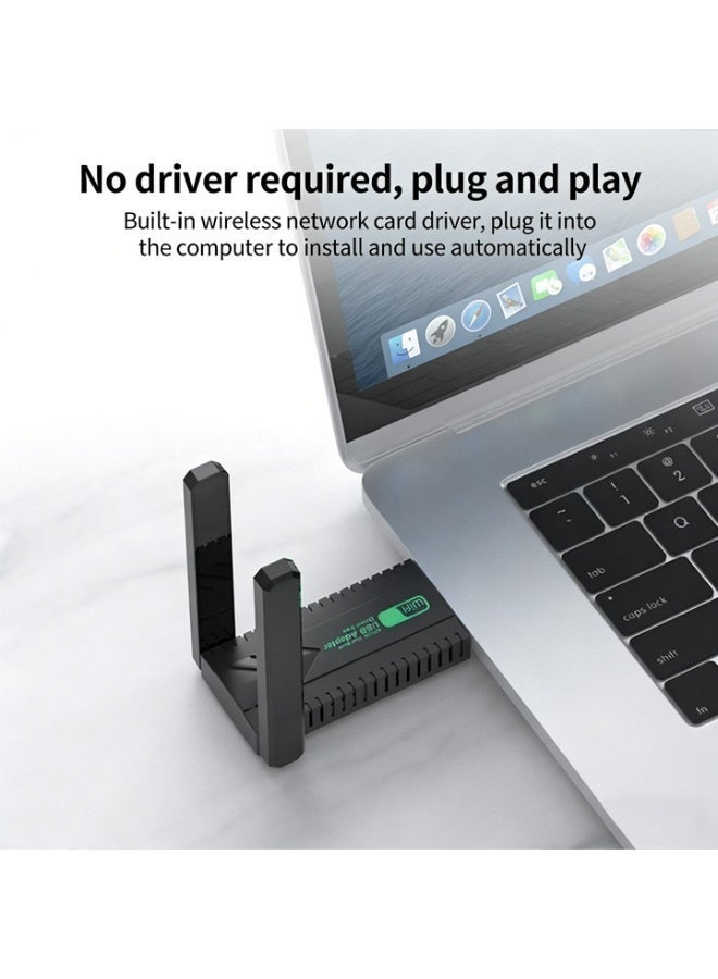 جوي فوكس محول واي فاي لاسلكي USB، جهاز استقبال خارجي للشبكة اللاسلكية ثنائي النطاق 5.8/2.4 جيجاهرتز بسرعة 1300 ميجابت في الثانية لأجهزة الكمبيوتر/الكمبيوتر المكتبي/الكمبيوتر المحمول/الكمبيوتر اللوحي، يدعم أنظمة التشغيل Windows 11/10/8/7/Vista/XP - Image 4