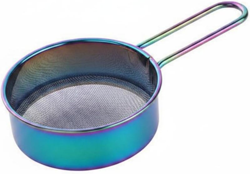 Stainless Steel Flour Sifter Compact Handheld Flour Sifter Rust Resistant Chocolate Powder Sieve for Cooking, Array, Iridescent - Image 1