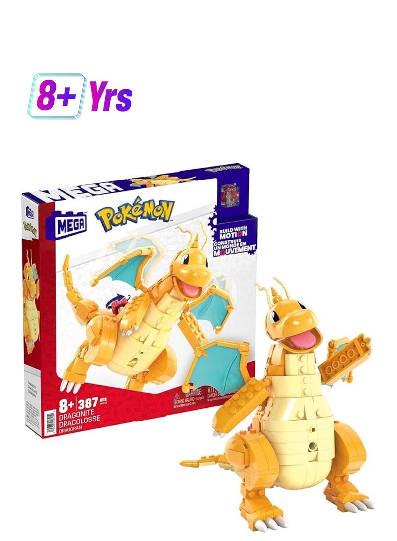 MEGA Pokémon Building Toy Kit Dragonite 387 Pieces With Motion For Kids - Image 1