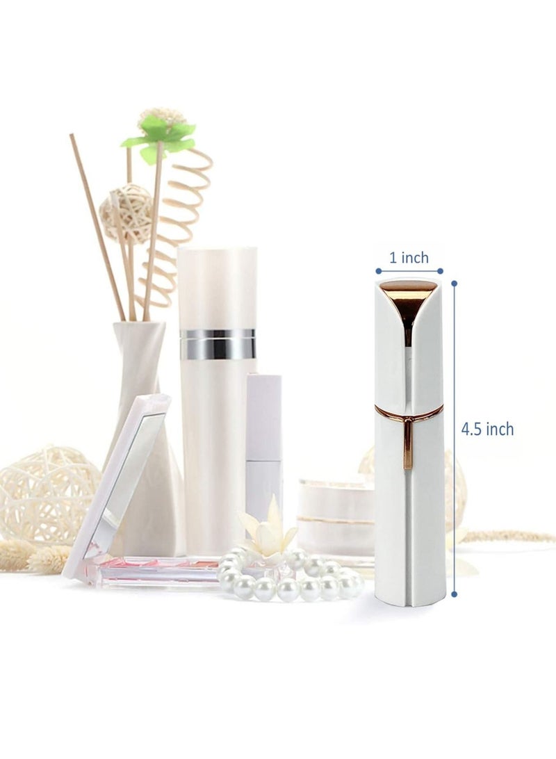 Electric Facial Hair Remover, Women’s Portable Facial Hair Trimmer, Best Painless Flawless Hair Remover for Women Bikini Area, Peach Fuzz, Upper Lip, Arm (White)