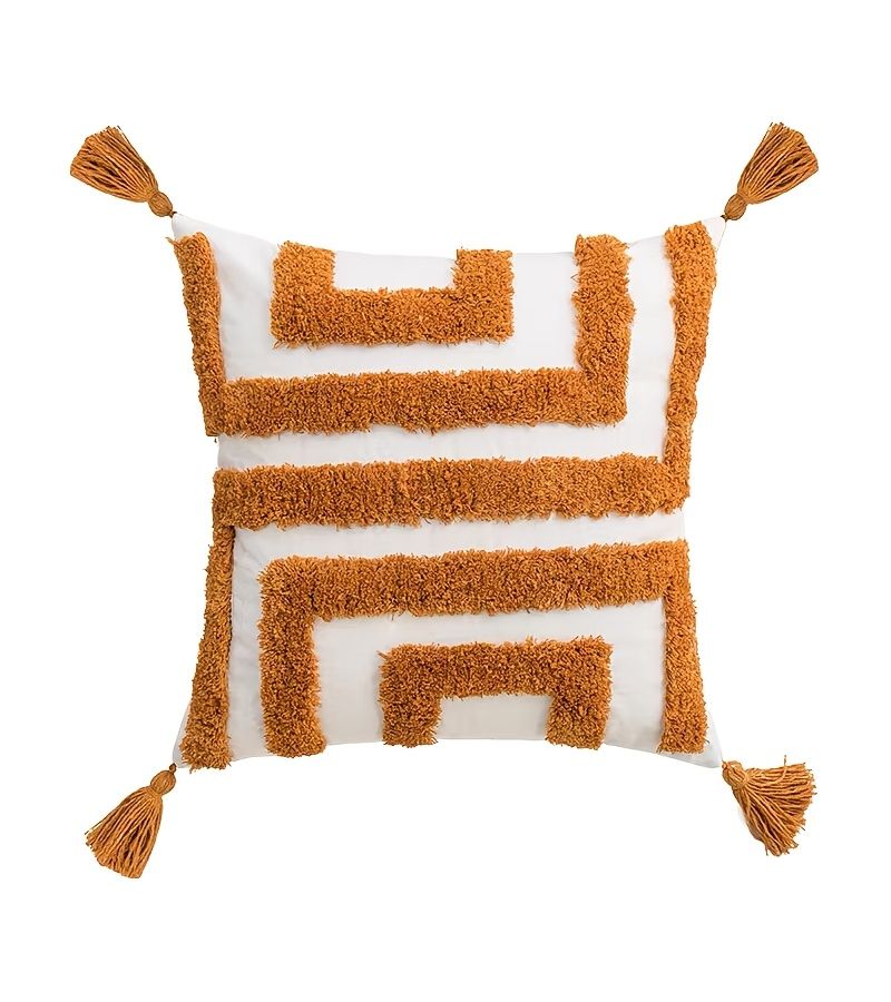 Bohemian Tufted Geometric Throw Pillow Cushion 17x17in for Sofa - Image 3