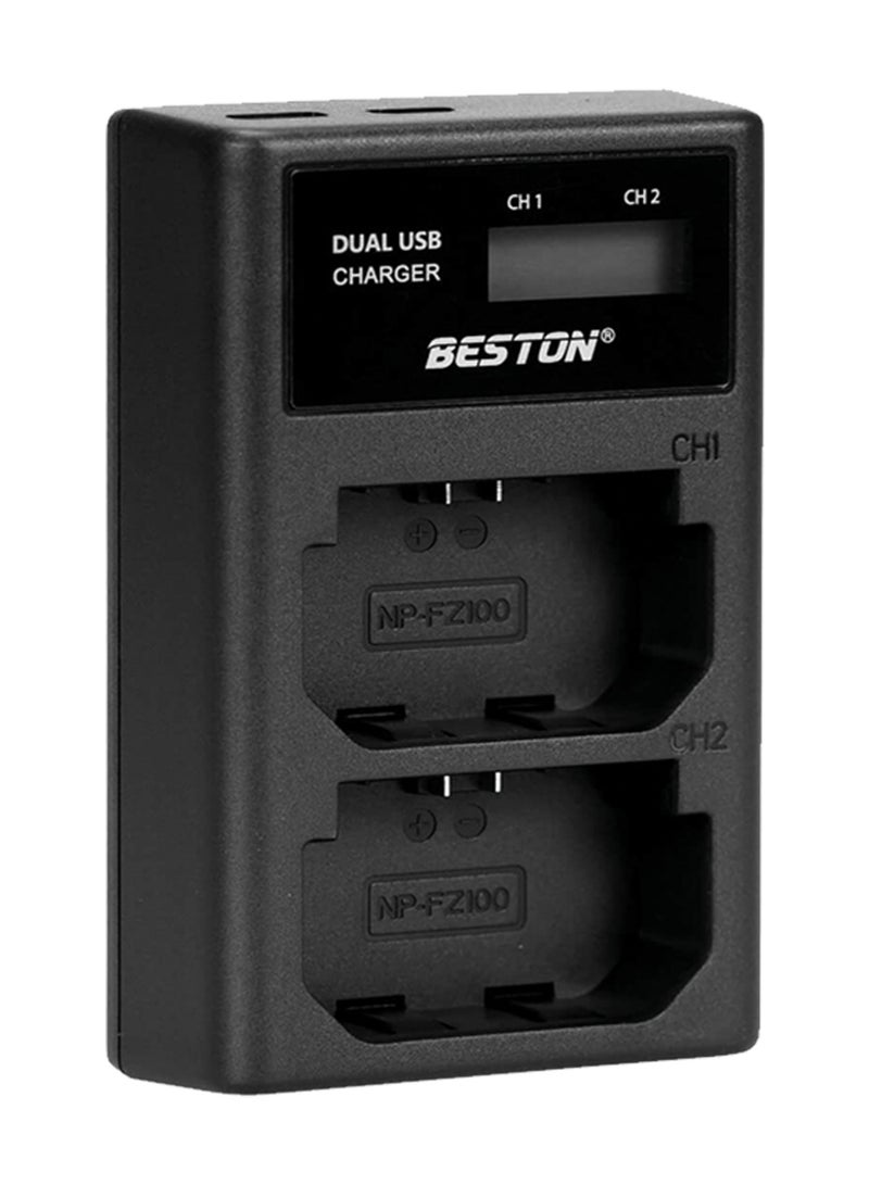 BESTON Beston Dual-Port Charger for Sony FZ100 Battery allows simultaneous charging to boost productivity. - Image 1
