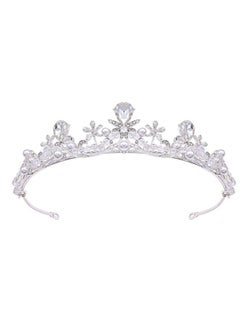 Oriamour Crystal Tiaras and Crowns Headband For Women Birthday Pageant Wedding Prom Princess Crown Bridal Tiara With Clear Beads,Wedding Tiara for Bride (Silver)  - Image 1