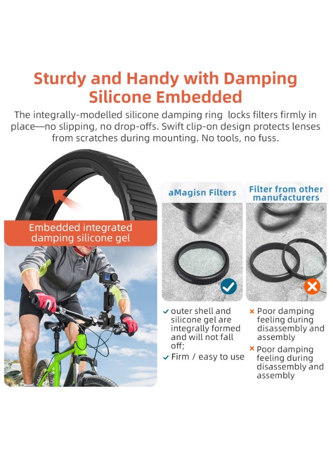 aMagisn مجموعة فلاتر كاميرا لـ DJI Osmo Action 5 Pro/4/3 – ND8 ND16 ND32 CPL مضاد للانعكاس والخدوش، تصوير واضح، عدسة فلتر لتصوير كاميرات الأكشن - Image 4