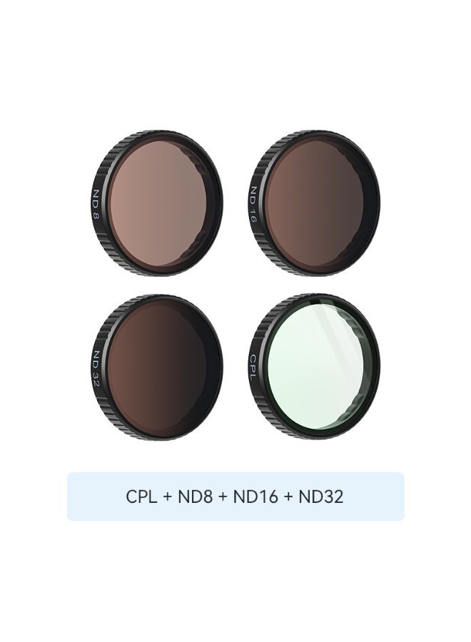 aMagisn مجموعة فلاتر كاميرا لـ DJI Osmo Action 5 Pro/4/3 – ND8 ND16 ND32 CPL مضاد للانعكاس والخدوش، تصوير واضح، عدسة فلتر لتصوير كاميرات الأكشن - Image 1