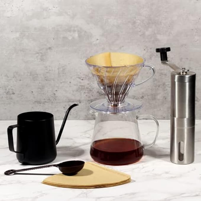 ريحني فلتر القهوة 100 عداد V60 ورق قهوة فلتر قهوة غير مبيض وورق للصب والتنقيط ماكينة قهوة 24 كوبا - Image 2