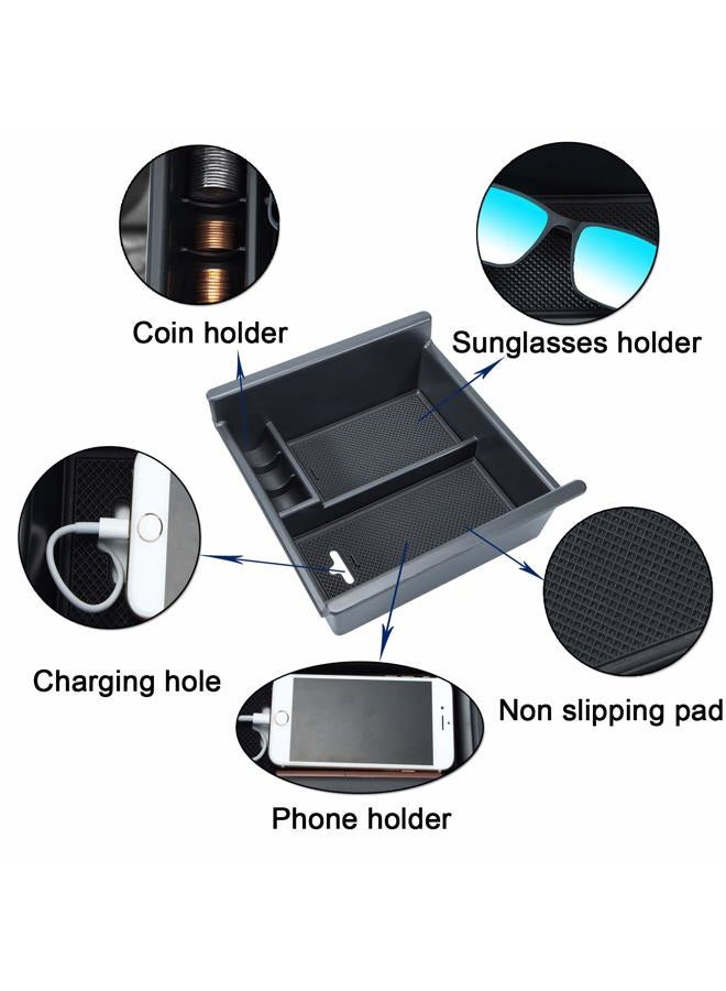 JKCOVER Center Console Organizer Tray Compatible with Toyota 4Runner 2010-2021 2022 2023 2024 and Kia Telluride 2020-2024 2025 Accessories,Insert Armrest Box Secondary Storage ABS Black Materials - Image 3