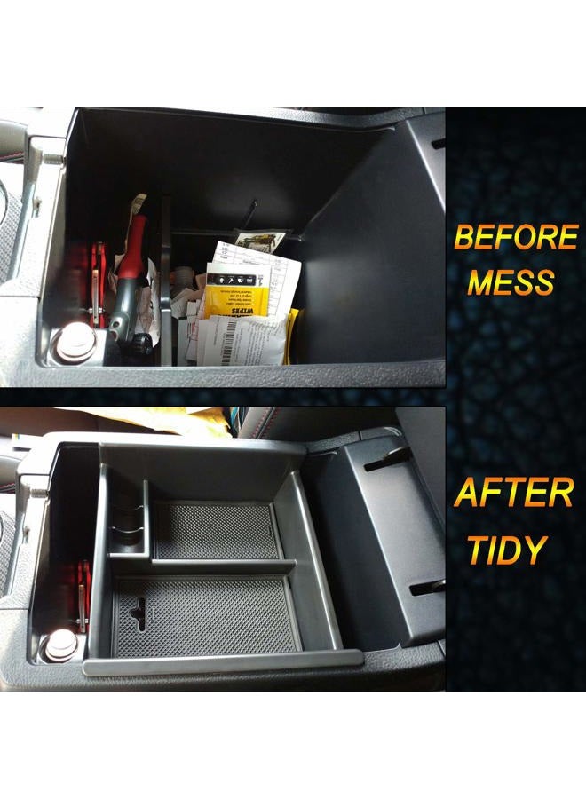 JKCOVER Center Console Organizer Tray Compatible with Toyota 4Runner 2010-2021 2022 2023 2024 and Kia Telluride 2020-2024 2025 Accessories,Insert Armrest Box Secondary Storage ABS Black Materials - Image 4