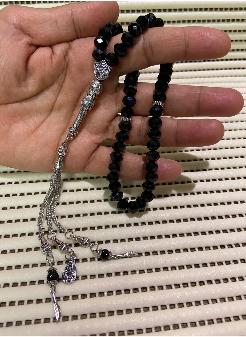 just naturals - Crystal Prayer Beads For Men 50 Beads Size 7.8mm - Image 1