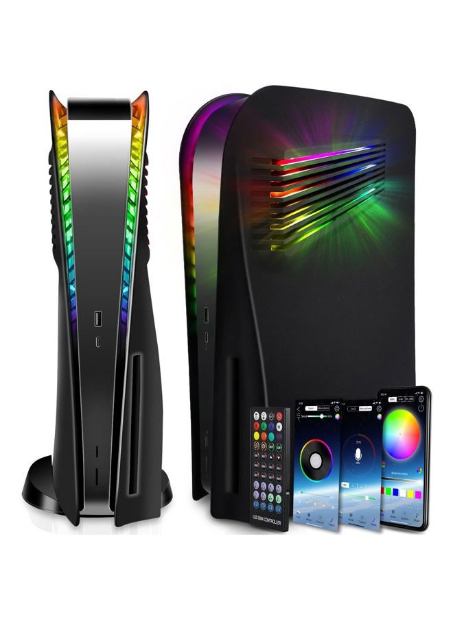 SIKEMAY PS5 Console Plates with Vent and RGB LED Light Strip, Accessories 400+ Effects LED Light Ring Console Cover for Playstation 5, PS5 Side Plates Hard Shockproof Anti-Scratch Shell - Image 1