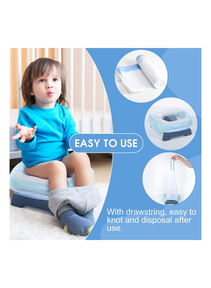 Excefore 50 Pcs Potty Bags for Portable Toilet Universal Potty Chair Liners with Drawstring 17"x19" Potty Liners Disposable Training Toilet Seat Cleaning Bags for Kids Toddlers Adults Pets Outdoors  - Image 2
