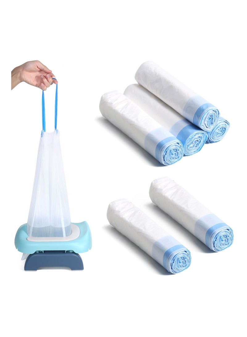 Excefore 50 Pcs Potty Bags for Portable Toilet Universal Potty Chair Liners with Drawstring 17"x19" Potty Liners Disposable Training Toilet Seat Cleaning Bags for Kids Toddlers Adults Pets Outdoors  - Image 1