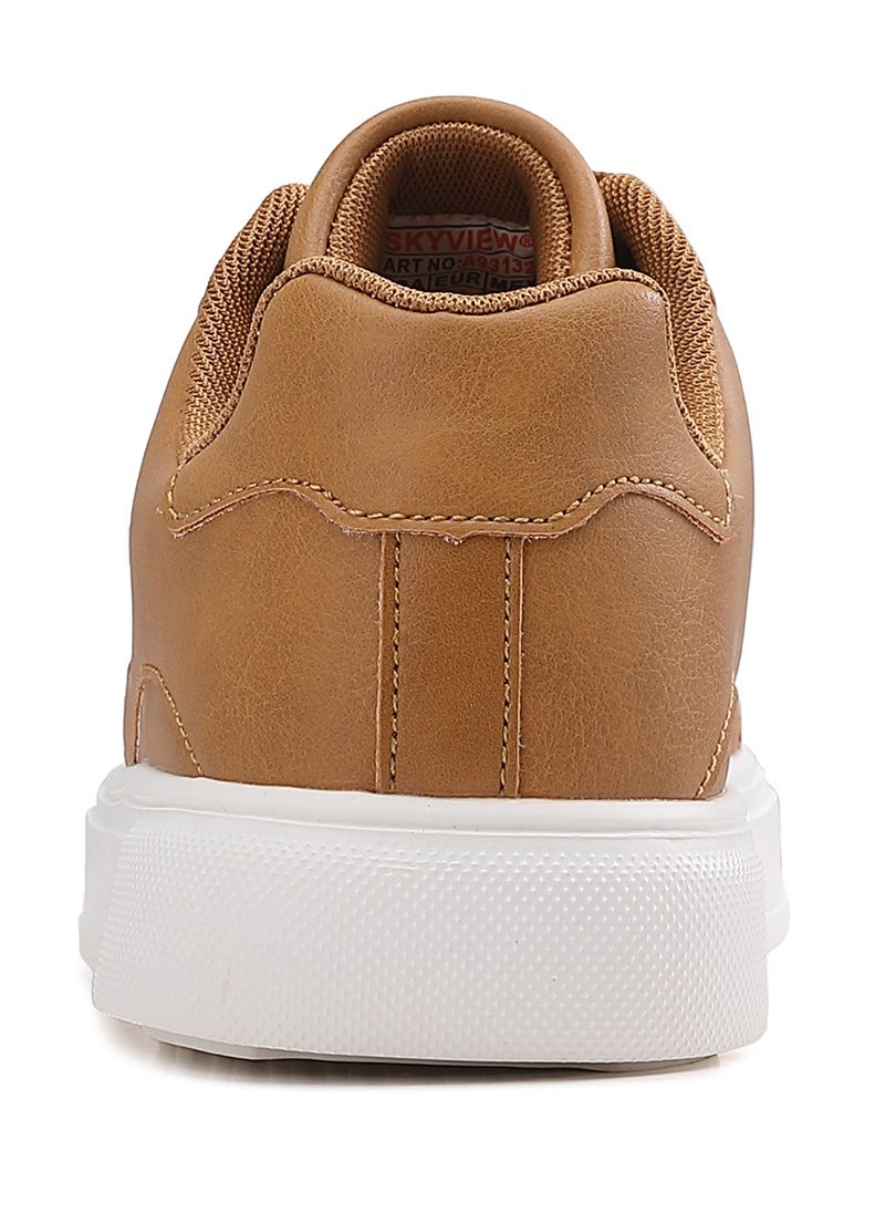 Sky View - Athlesiure Men's Classic Low Top Shoes Fashion Sneaker with Soft Insole Causal Dress Shoes for Men Comfortable Walking Skate Shoes Brown - Image 1