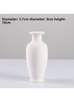 Ceramic Vase Ceramic Art Fleshy Flower Pot Painted Hand-painted White Embryo Mold Parent-child Children's Graffiti Vase-Color:28-2 Vase + 1 Set Of Paint Painting Tools