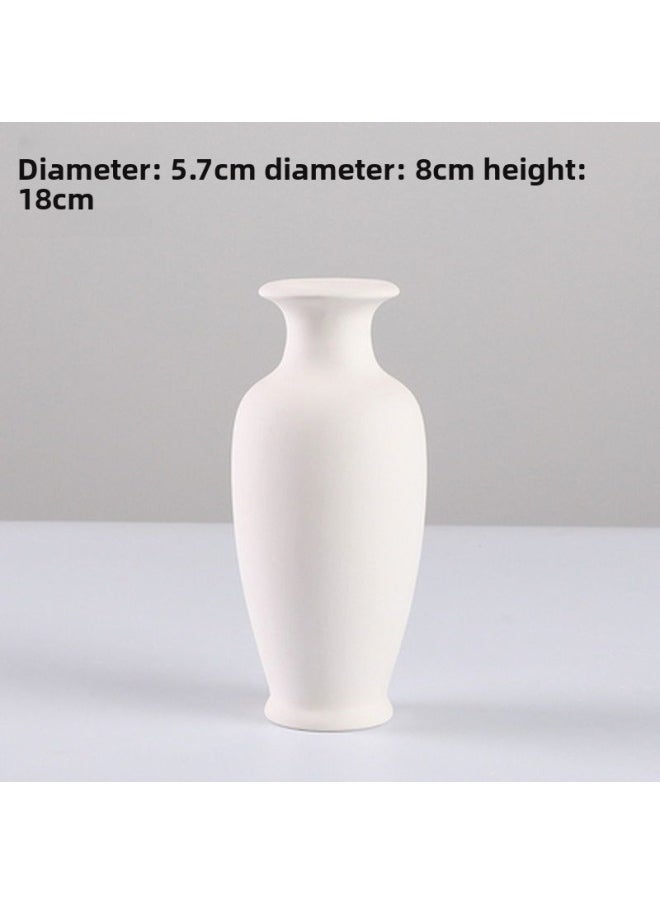 Generic - Ceramic Vase Ceramic Art Fleshy Flower Pot Painted Hand-painted White Embryo Mold Parent-child Children's Graffiti Vase-Color:28-2 Vase + 1 Set Of Paint Painting Tools - Image 1