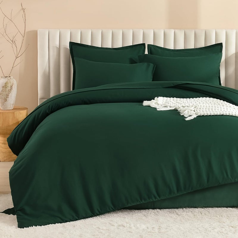 Litanika King Size Comforter Set Dark Emerald Green - 7 Pieces Bed in a Bag King Bedding Comforter Sets, Solid Lightweight Bed Set with Comforter, Sheets, Pillowcases & Shams - Image 4
