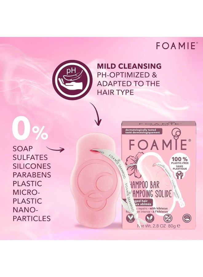 FOAMIE Hibiscus Shampoo Bar for Damaged Hair - Image 3