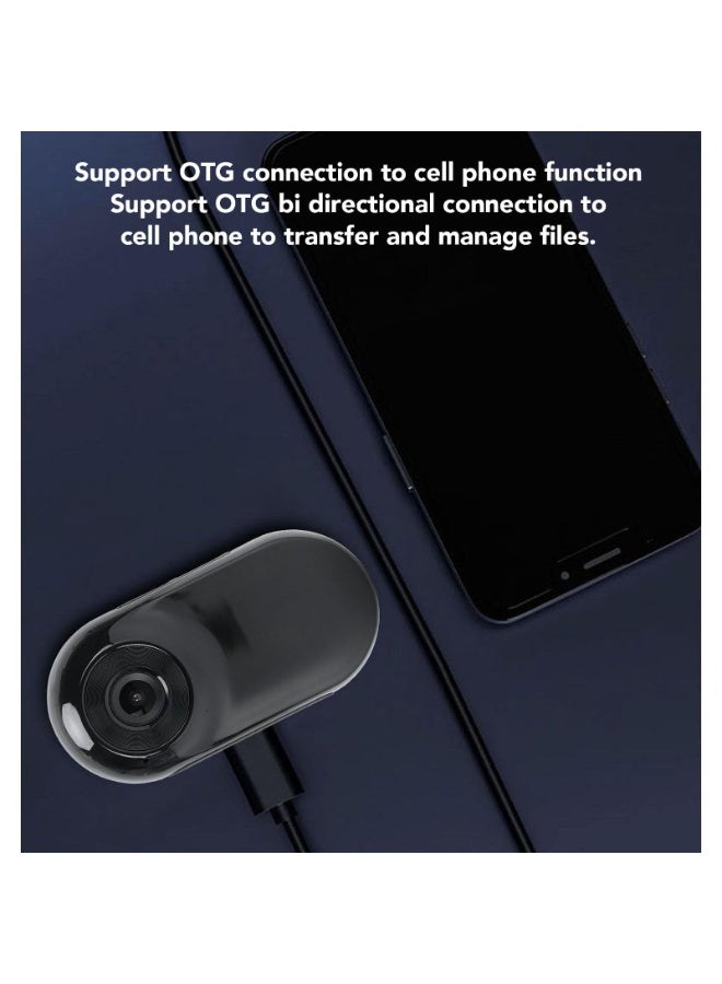 شابية كاميرا رياضية صغيرة بدقة 1080 بكسل، كاميرا أكشن صغيرة مع بطاقة ذاكرة مدمجة 64 جيجابايت، بحجم الإبهام، كاميرات مدمجة للعمل والسفر وركوب الدراجات والحيوانات الأليفة، طوق كاميرا للقطط (يحتوي على بطاقة ذاكرة 64 جيجابايت، كابل بيانات، محول، غطاء سيليكون، قاعدة، مشبك خلفي، حامل دراجة، أسود) - Image 2