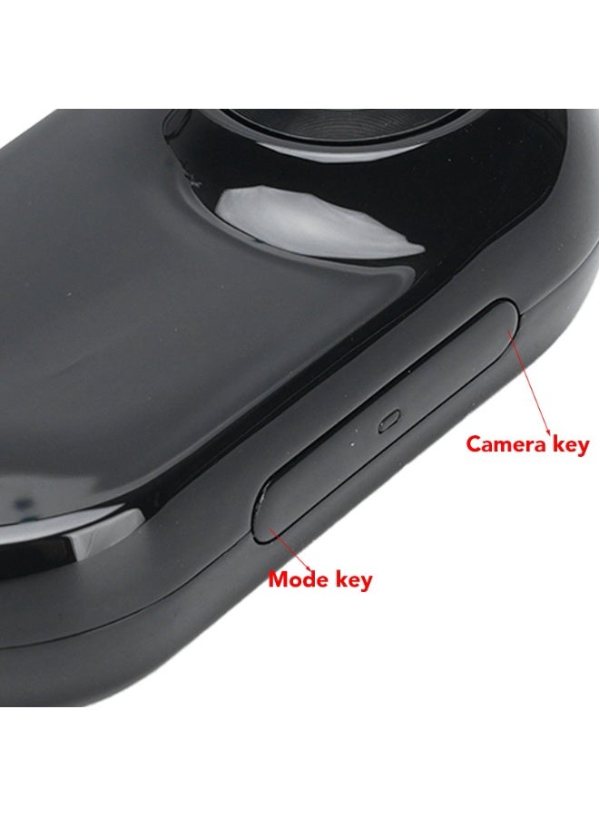 شابية كاميرا رياضية صغيرة بدقة 1080 بكسل، كاميرا أكشن صغيرة مع بطاقة ذاكرة مدمجة 64 جيجابايت، بحجم الإبهام، كاميرات مدمجة للعمل والسفر وركوب الدراجات والحيوانات الأليفة، طوق كاميرا للقطط (يحتوي على بطاقة ذاكرة 64 جيجابايت، كابل بيانات، محول، غطاء سيليكون، قاعدة، مشبك خلفي، حامل دراجة، أسود) - Image 4