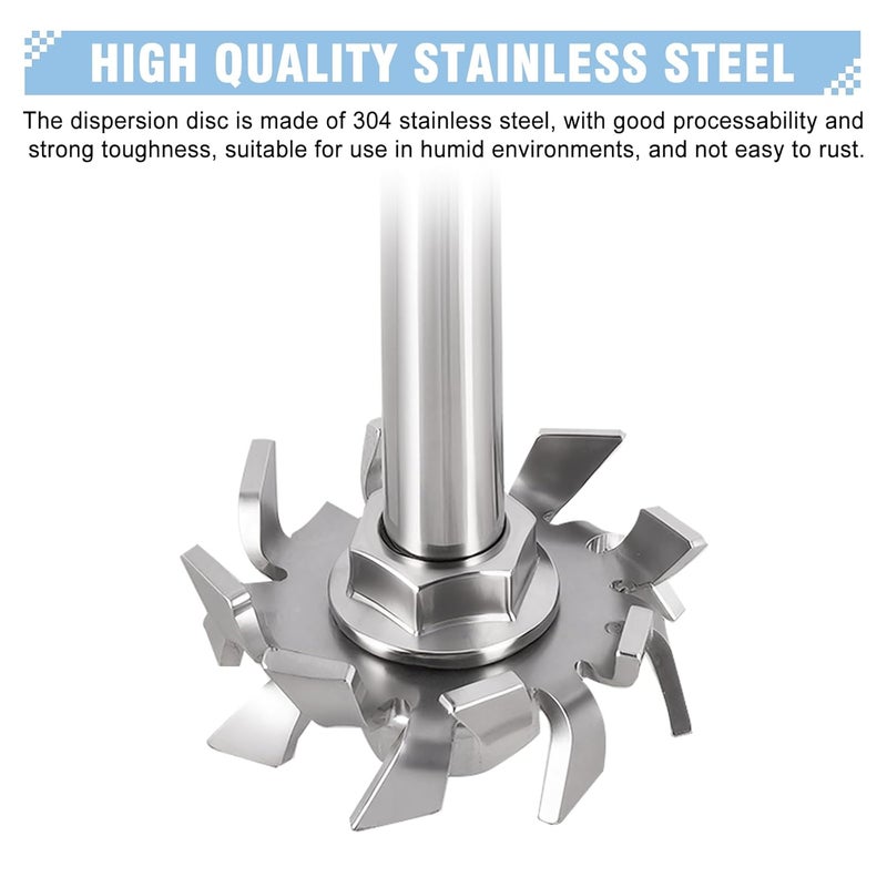 YUCHENGTECH Dispersing Disc Dispersion Impeller Dispersing Machine Blade Paddle Impeller Stainless Steel 3cm Disc with 7X300mm Rod （1.18″disc with 0.27″X11.8″Rod） - Image 4