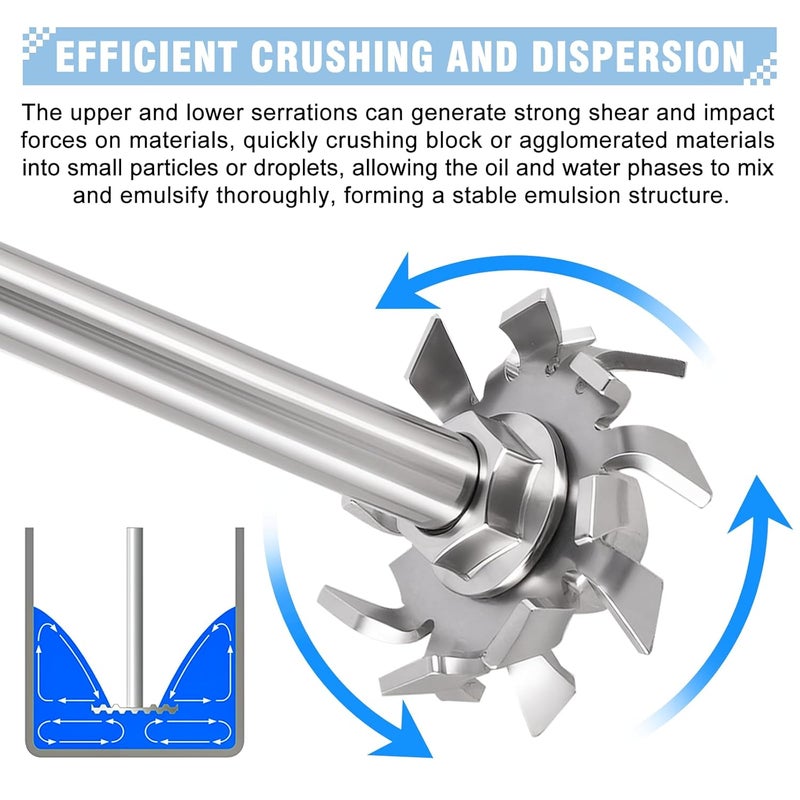 YUCHENGTECH Dispersing Disc Dispersion Impeller Dispersing Machine Blade Paddle Impeller Stainless Steel 3cm Disc with 7X300mm Rod （1.18″disc with 0.27″X11.8″Rod） - Image 3