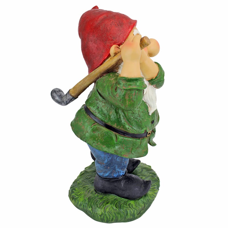 Design Toscano Bigey Burt Funny Golfing Garden Gnome Statue, 12 inch, Polyresin, Full Color - Image 3