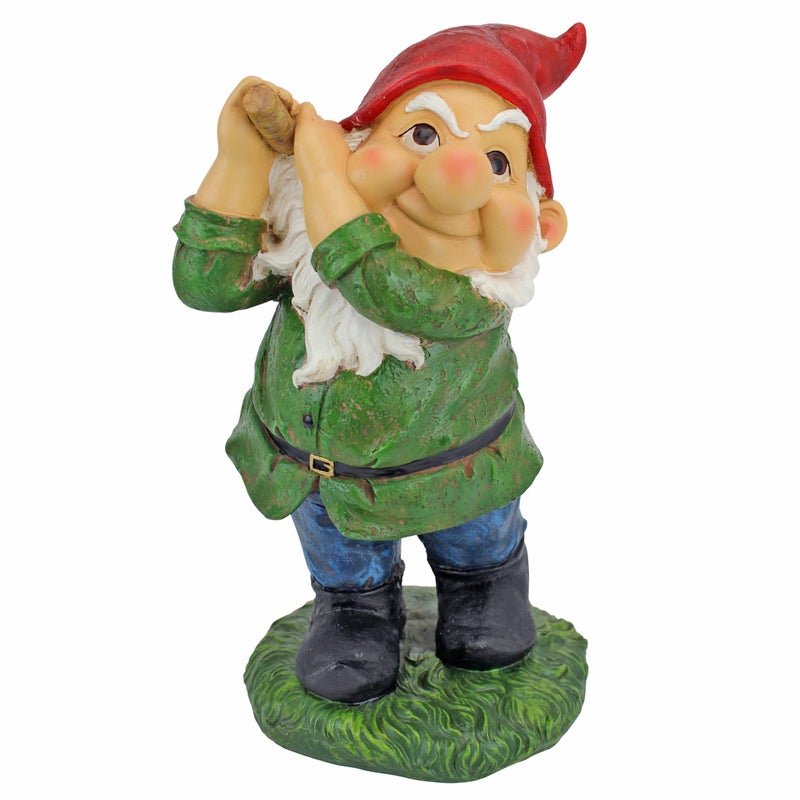 Design Toscano Bigey Burt Funny Golfing Garden Gnome Statue, 12 inch, Polyresin, Full Color - Image 2