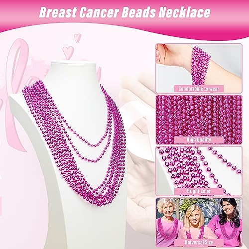 EOBOH Breast Cancer Awareness Accessories 100PCS Breast Cancer Beads Bulk Decorations Toy Necklaces Bead Bead for Party Parade Supplies Favors Stuff - Image 5