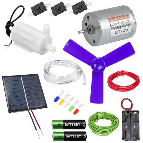 NEXT GEEK School Science Project Kit Wind Mill Water Pump Solar Power Project with Dynamo Motor | All Loose Items in One Pack Instruction Guide Included - Image 1