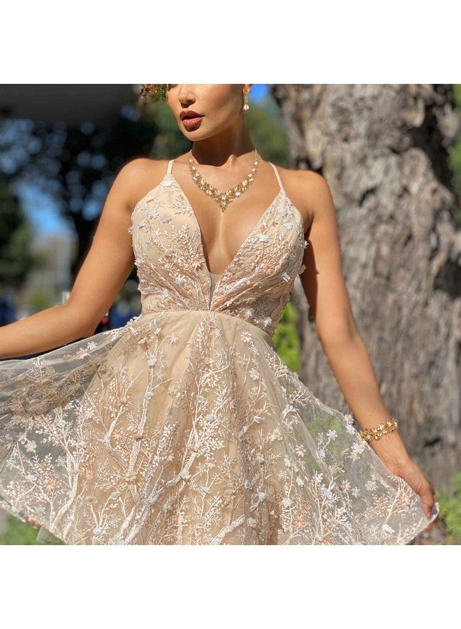 BriLove Wedding Bridal Jewelery For Women Austrian Crystal Teardrop Cluster Statement Necklace Dangle Earrings Link Bracelet Set Champagne Gold-Tone - Image 2