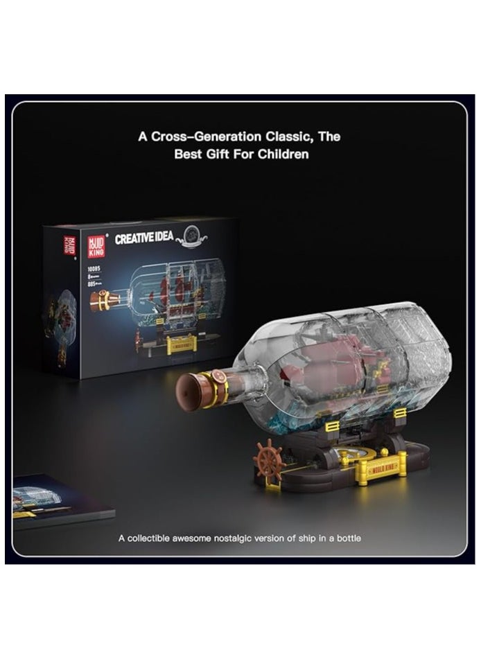 mould king - 10085 Corsair in a Bottle, Stacked Blocks Queen's Revenge sailboat, Clamped Blocks Collection boat Model, gifts for 8-year-olds (885 pieces) - Image 1