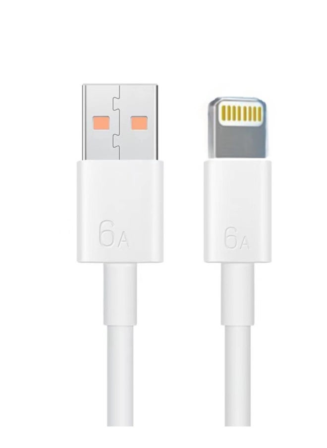 Generic Direct Supply 6A Mobile Phone Fast Charging Data Line 6A Super Fast Charging Line Flash Charging Line Supports Various Mobile Phone Interfaces-Color:White-Model:0.3 M 6A Fruit Fast Filling Line  - Image 1