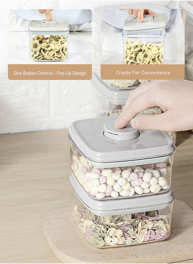 Perfii - 4 Pieces BPA-Free Airtight Storage Container Set, Transparent Canisters for Pantry Organization and Bulk Dry Food Storage - Image 1