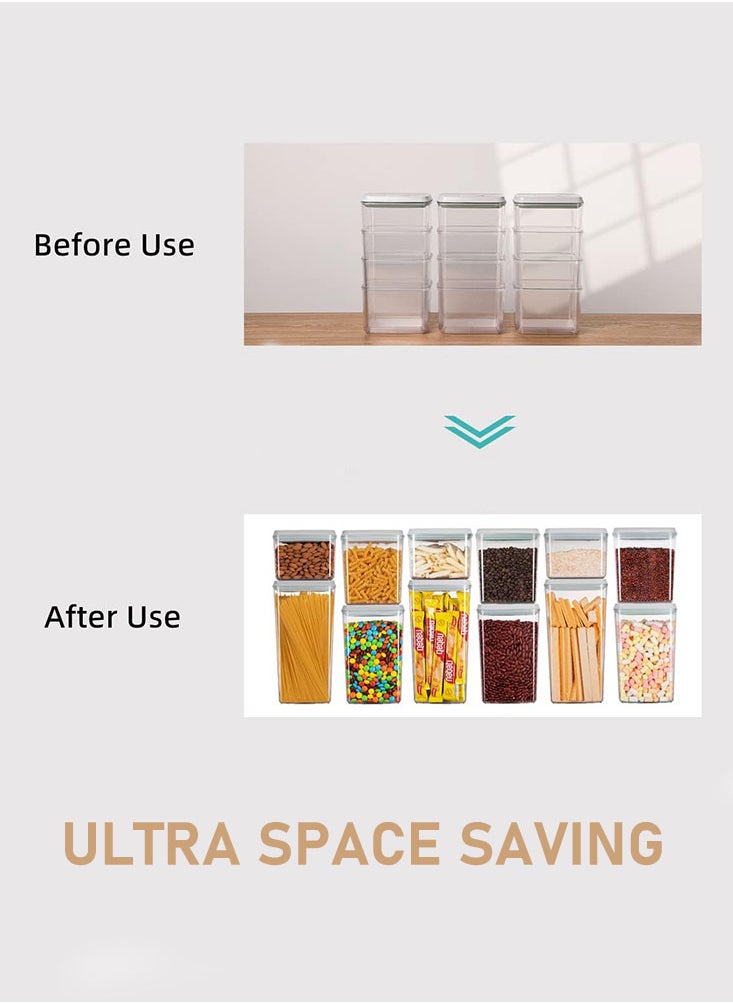 Perfii - 4 Pieces BPA-Free Airtight Storage Container Set, Transparent Canisters for Pantry Organization and Bulk Dry Food Storage - Image 1