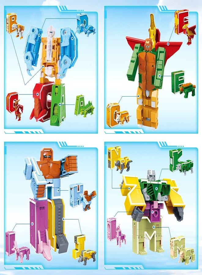 VEAIS Alphabet Animal Toys for Kids, STEM ABC Learning Alphabots Transforming Toys Classroom Teaching Alpha Bots Toy for Kids 4-6 Toddlers - 26 Pieces - Image 2
