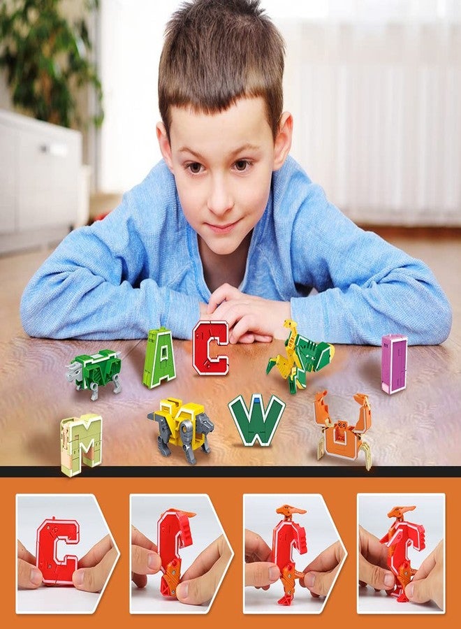 VEAIS Alphabet Animal Toys for Kids, STEM ABC Learning Alphabots Transforming Toys Classroom Teaching Alpha Bots Toy for Kids 4-6 Toddlers - 26 Pieces - Image 4