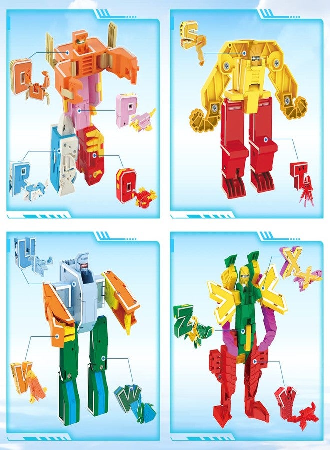 VEAIS Alphabet Animal Toys for Kids, STEM ABC Learning Alphabots Transforming Toys Classroom Teaching Alpha Bots Toy for Kids 4-6 Toddlers - 26 Pieces - Image 3