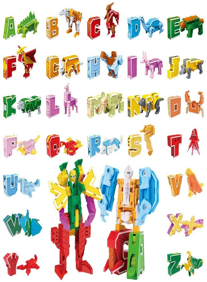 VEAIS Alphabet Animal Toys for Kids, STEM ABC Learning Alphabots Transforming Toys Classroom Teaching Alpha Bots Toy for Kids 4-6 Toddlers - 26 Pieces - Image 1
