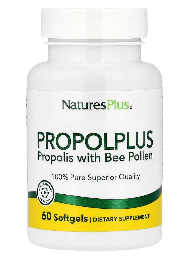 NaturesPlus Propolplus Propolis with Bee Pollen 60 Softgels - Image 1