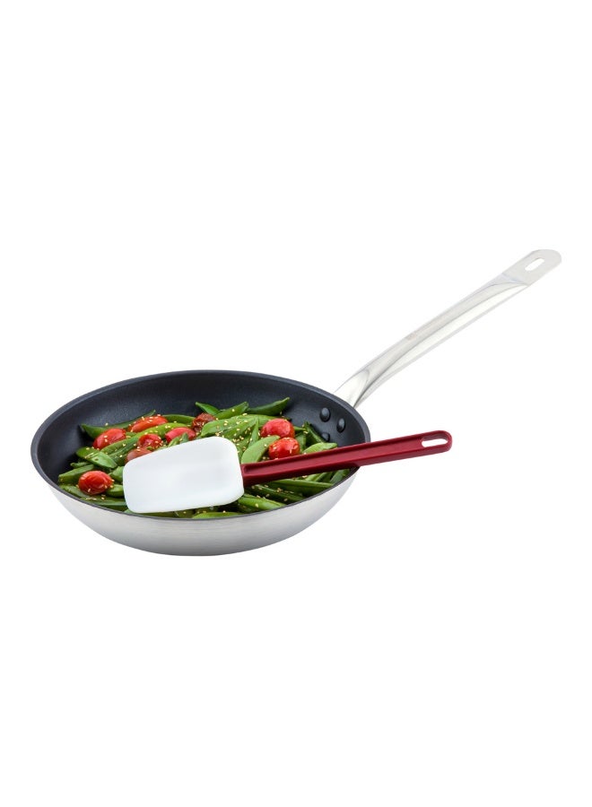 Restaurantware Met Lux 10 Inch High-Heat Spatula, 1 Spoon-Shaped Heat-Resistant Spatula - Dishwasher-Safe, Hanging Hole, Red And White Silicone Scraper Spatula, For Cooking, Baking, And Mixing,  - Image 2