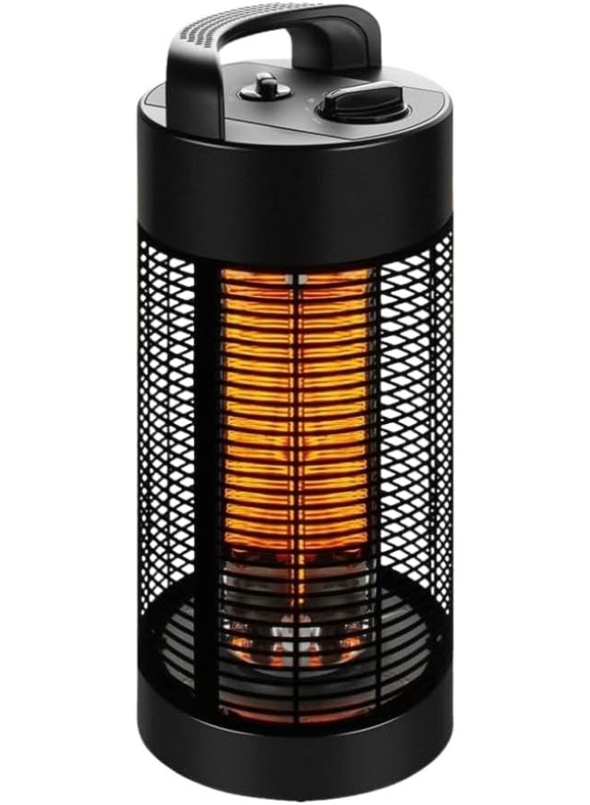 7MD سخان كهربائي محمول صغير ممتاز، أنابيب كربون ألياف الأشعة تحت الحمراء، اهتزاز بزاوية 120° و360°، وضعين للتدفئة، جهاز تدفئة داخلي موفر للطاقة مع سلك طاقة بطول 1.8 متر - Image 1