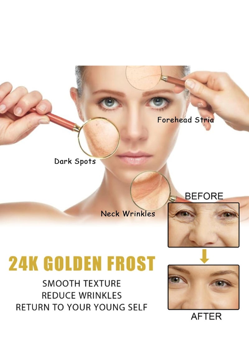 إيلهو كريم الوجه لشد الكولاجين الذهبي عيار 24 قيراطا ، مصل الوجه المضاد للشيخوخة ، مرطب غني بفيتامين سي ، ترطيب عميق ورفع ، كريم إصلاح للبشرة الضارة ، تقليل التجاعيد ليلا ونهارا 50 جم - Image 2
