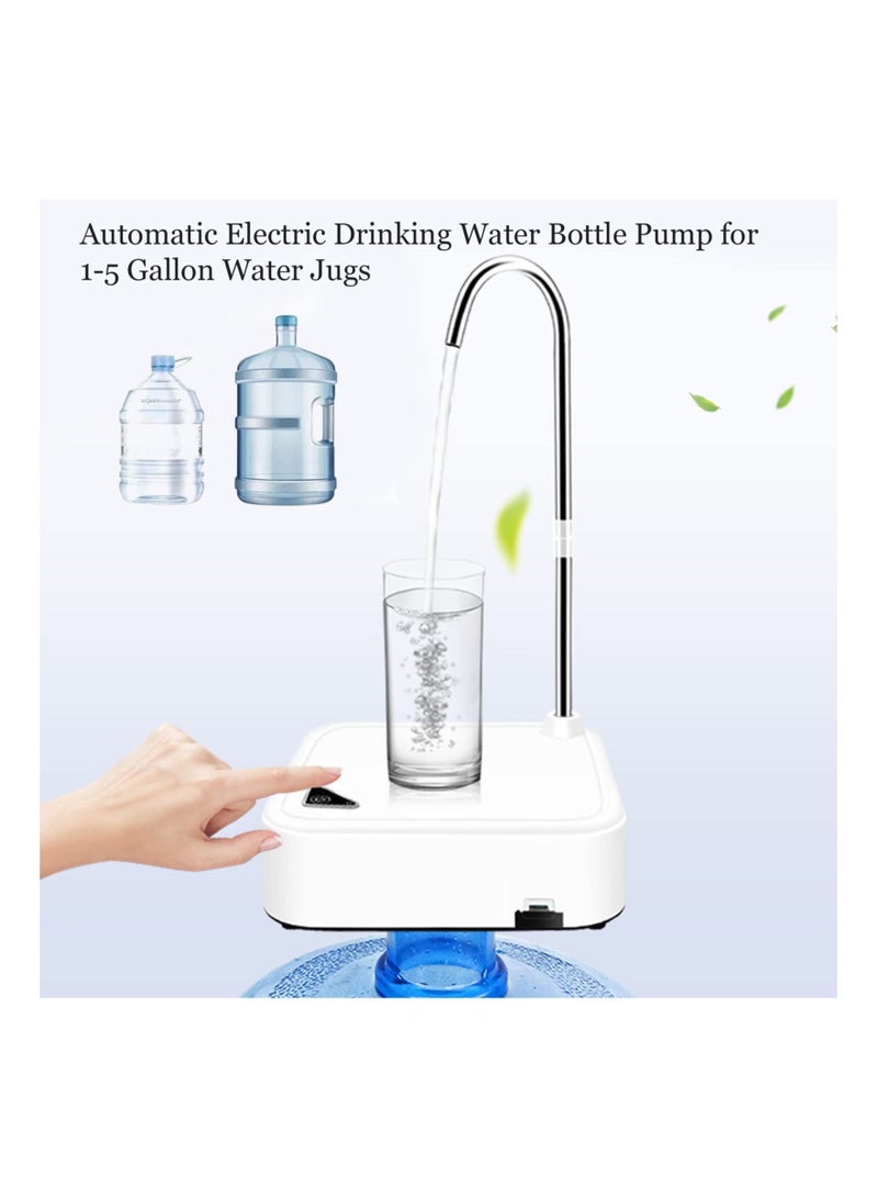 Y&D Water Dispenser Pump, Countertop Portable Electric Bottle Pump for 5 Gallon & Universal Bottles USB Rechargeable Home Office Outdoor (White)  - Image 4