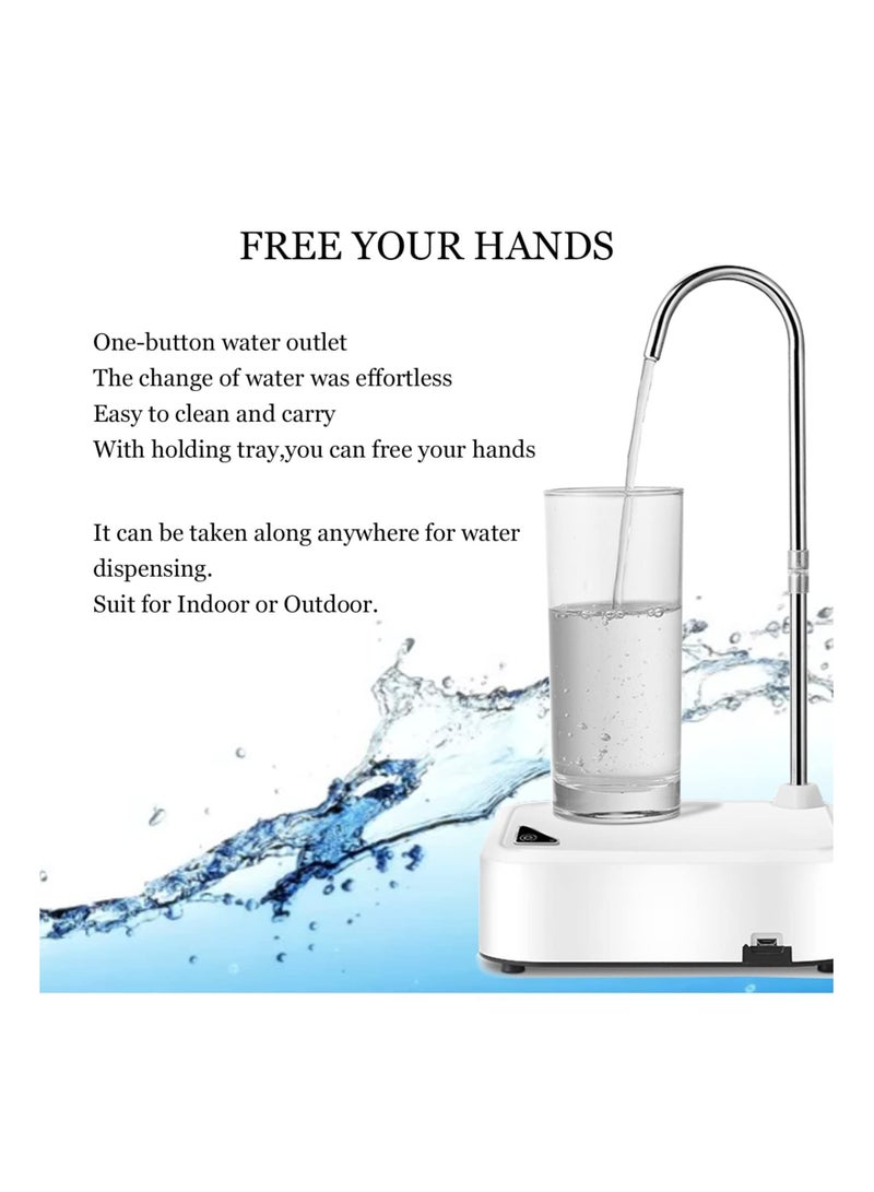 Y&D Water Dispenser Pump, Countertop Portable Electric Bottle Pump for 5 Gallon & Universal Bottles USB Rechargeable Home Office Outdoor (White)  - Image 5