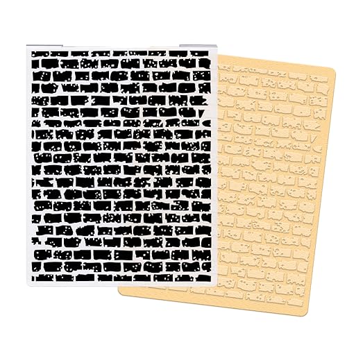 ALIBBON Brick Wall Background Plastic Embossing Folders for Card Making Brick Background Embossing Folders for DIY Scrapbooking Wall Folders for Paper Craft Photo Album Decorations - Image 1