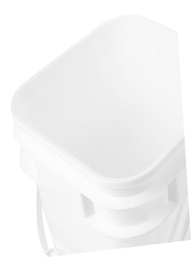 POPETPOP White Abs Paint Bucket with Lid and Handle Lightweight Multipurpose Storage Pail for Paint Water Oil Container for Art DIY and Outdoor Use - Image 3