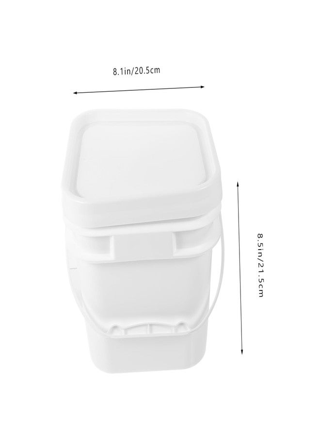 POPETPOP White Abs Paint Bucket with Lid and Handle Lightweight Multipurpose Storage Pail for Paint Water Oil Container for Art DIY and Outdoor Use - Image 2
