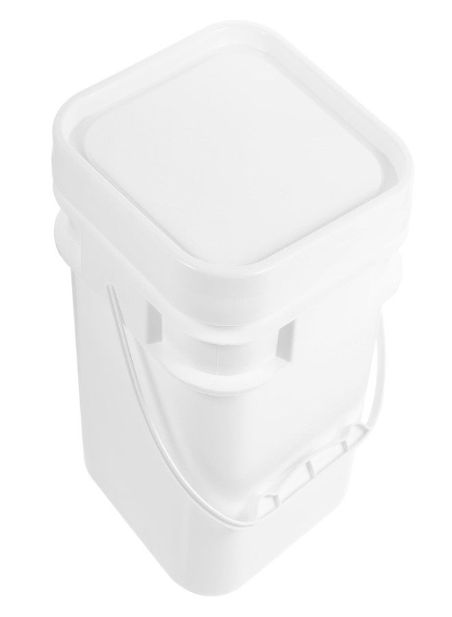 POPETPOP White Abs Paint Bucket with Lid and Handle Lightweight Multipurpose Storage Pail for Paint Water Oil Container for Art DIY and Outdoor Use - Image 1