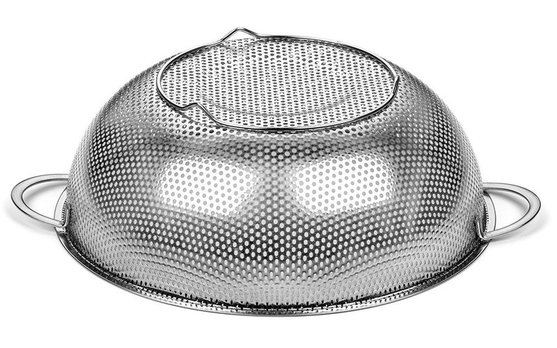 HomeFast Stainless Steel ColanderMesh Colander Strainer Basket for Kitchen Straining Draining Salad Spaghetti and Noodles - Image 5